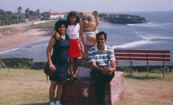 with my wife anjana & daughter Nina at Diu